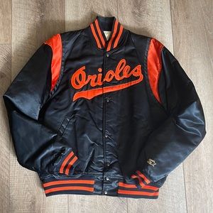 Vintage Orioles Starter Bomber Jacket Button Up